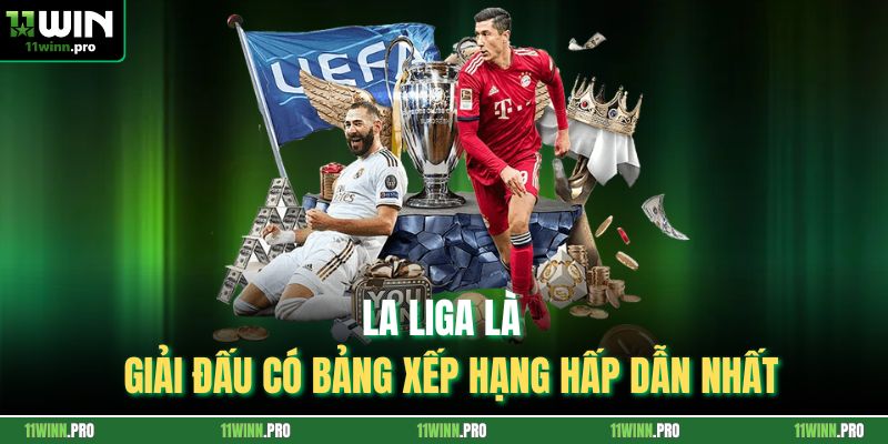 La Liga là giải đấu có bảng xếp hạng hấp dẫn nhất